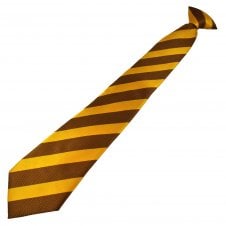 Gold & Amber Striped Men's Clip On Tie