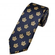 Gold Crown Navy Blue Men's Tie