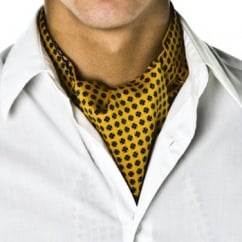 Gold Floral Design Casual Cravat