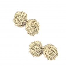 Gold Lurex Elastic Knot Cufflinks