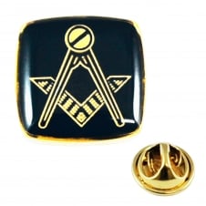 Gold Plated & Black Masonic Lapel Pin Badge