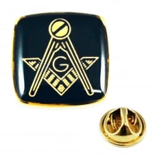 Gold Plated & Black Masonic With G Lapel Pin Badge