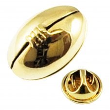 Gold Plated Rugby Ball Lapel Pin Badge