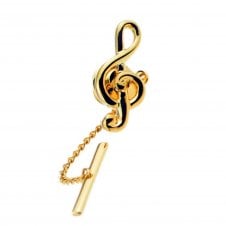 Gold Plated Treble Clef Music Note Tie Tac