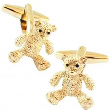 Gold Teddy Bear Novelty Cufflinks