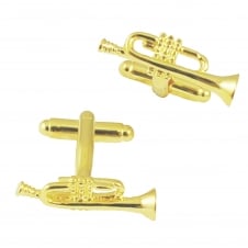 Gold Trumpet Novelty Cufflinks
