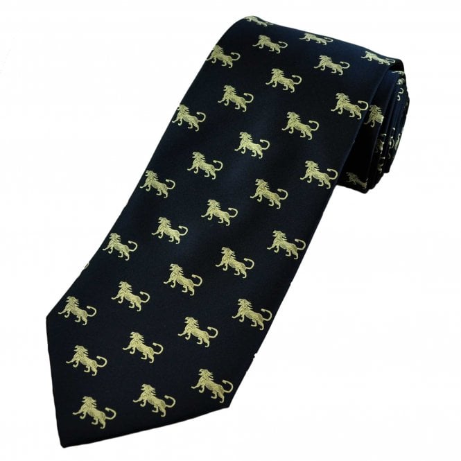 Golden Lions on Navy Blue Men's Novelty Tie