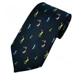 Golf Themed Navy Blue Novelty Tie