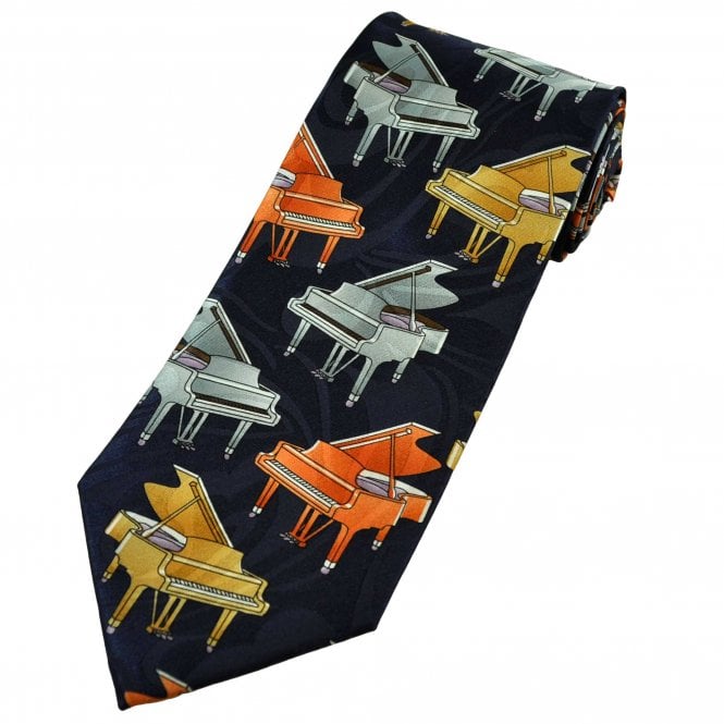 Grand Pianos on Navy Blue Men's Novelty Tie