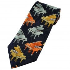Grand Pianos on Navy Blue Men's Novelty Tie