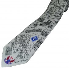 Great Britain Maps, Sights & Attractions Men's Novelty Tie
