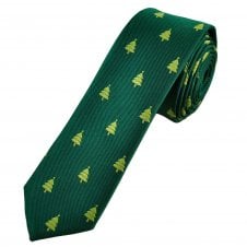 Green Christmas Tree Men's Skinny Tie