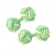 Green & Cream Elastic Knot Cufflinks