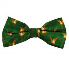 Green Duck Hunting Printed Silk Men's Bow Tie
