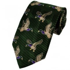 Green Ducks Novelty Silk Tie