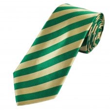 Green & Gold Striped Men's Tie