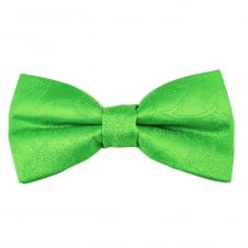 Green Paisley Patterned Boys Bow Tie