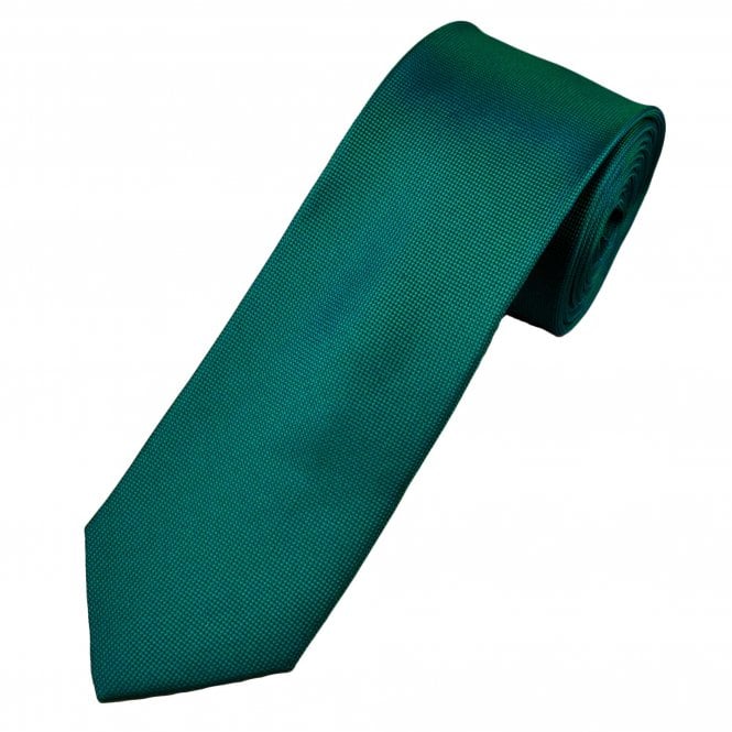 Green & Royal Blue Pattern Men's Silk Narrow Tie