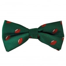 Green Rugby Ball Novelty Bow Tie