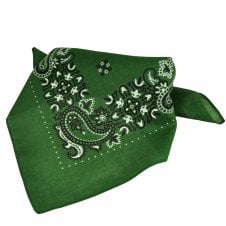 Green, White & Black Paisley Patterned Bandana Neckerchief