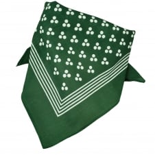 Green With White 3-Dot & Stripes Bandana Neckerchief