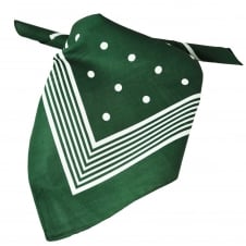 Green With White Stripes & Polka Dot Bandana Neckerchief