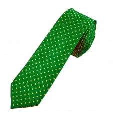Green & Yellow Polka Dot Boys Skinny Tie