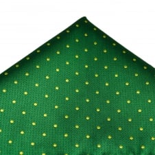 Green & Yellow Polka Dot Luxury Silk Pocket Square Handkerchief