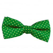 Green & Yellow Polka Dot Men's Bow Tie