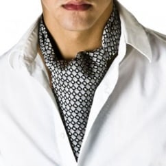 Grey & Black Checked Casual Cravat