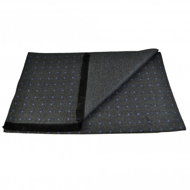 Grey & Blue Polka Dot Autumn Winter Luxury Soft Feel Scarf