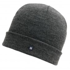 Grey Fine Knitted Beanie Hat with Rubber Tresanti Logo