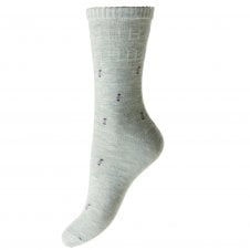 Grey Floral Pattern Softop Women's Socks
