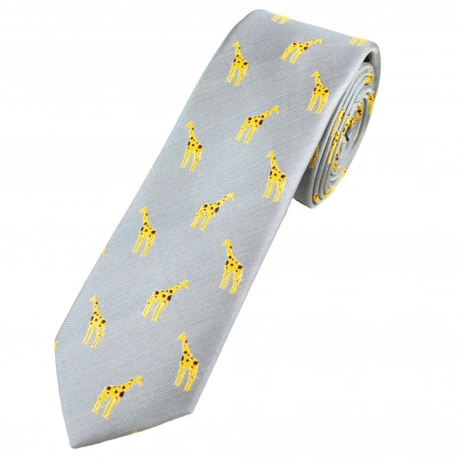 Grey Giraffe Men's Skinny Novelty Tie
