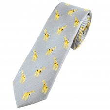 Grey Giraffe Men's Skinny Novelty Tie
