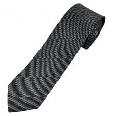 Grey & Silver Birds Eye Inspired Pattern Men's Silk Tie