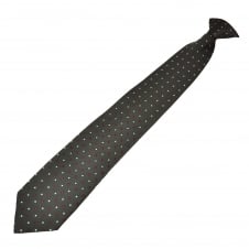 Grey, Silver & Burgundy Square Patterned Clip On Tie