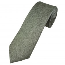 Grey, Silver & Green Textured Luxury Men's Silk Tie