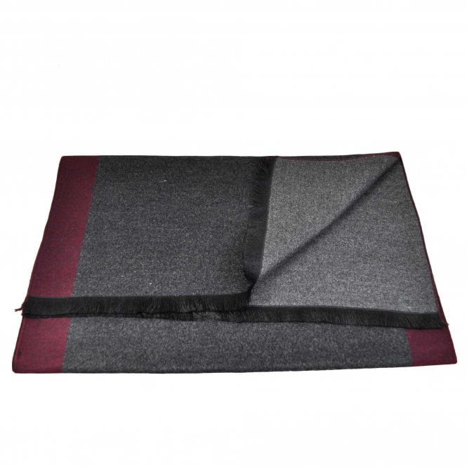 Grey with Wine Red Edge Autumn Winter Luxury Soft Feel Scarf