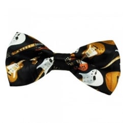 Guitar Black Novelty Bow Tie