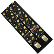 Guitars Dark Blue Men's Trouser Braces