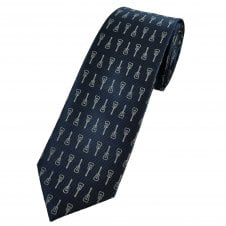 Guitars Navy Blue Men's Luxury Novelty Tie