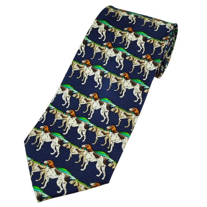 Gun Dogs Blue Silk Men's Novelty Tie