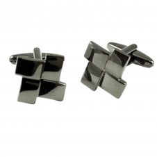 Gunmetal 4 Rectangles Pattern Cufflinks