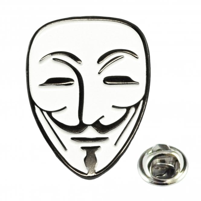 Guy Fawkes Anarchist Mask Lapel Pin Badge