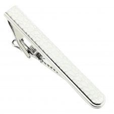 Hammered Effect Silver Tie Clip