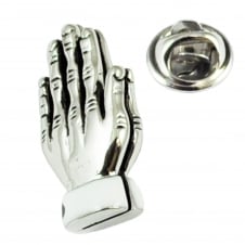 Hands Clasped in Prayer Lapel Pin Badge