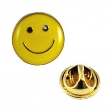 Happy Smiley Face Lapel Pin Badge - Yellow