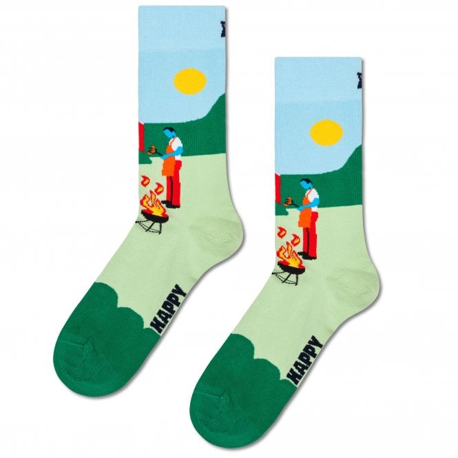 Happy Socks BBQ Sunny Day Barbecue Themed Combed Cotton Rich Socks