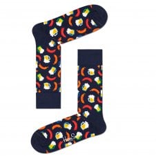 Happy Socks Beer & Sausages Black Combed Cotton Rich Socks